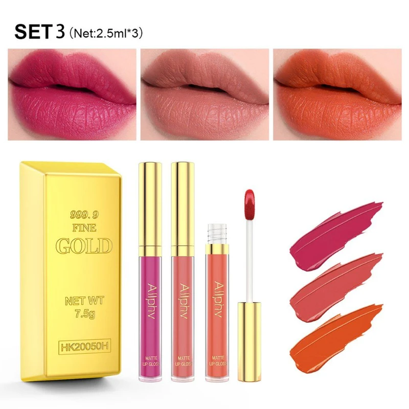 Allphv Matte Lipcream Gold Lipstik Isi 3